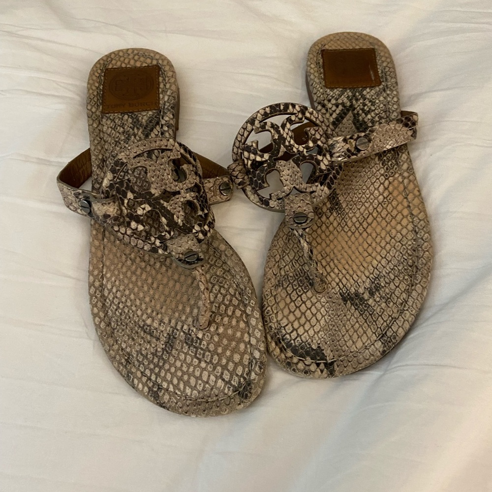 Tory Burch snake skin sandals size 8